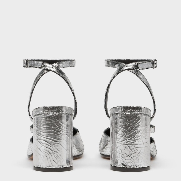 Maison Margiela mirrored silver Tabi pump sandals with 80mm cylindrical heel - Picture 4 of 5